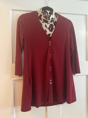 SUSAN GRAVER SET LIQUID KNIT A-LINE CARDIGAN & MOCK TANK TOP WINE-A610821-XXSP