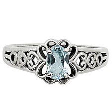 Natural Sky Blue Topaz 925 Sterling Silver Ring s.7 Jewelry R-1172