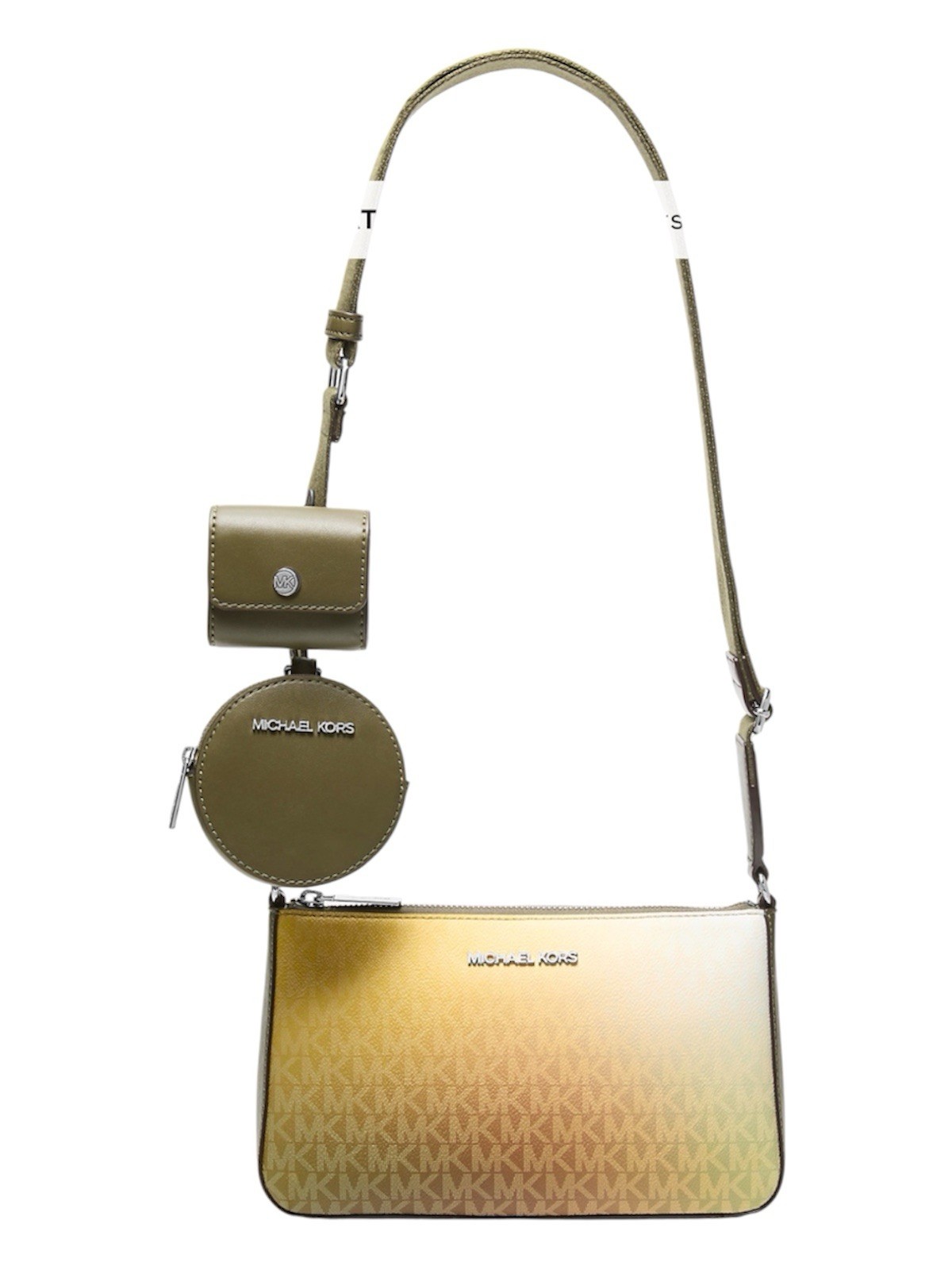 Michael Kors Ombr&eacute; Logo Crossbody Bag Olive Green w/ Airpods Pro Case