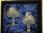 Waterford Crystal Colleen Brandy Glasses 2 with Box Snifters 5 1/8" Vintage set