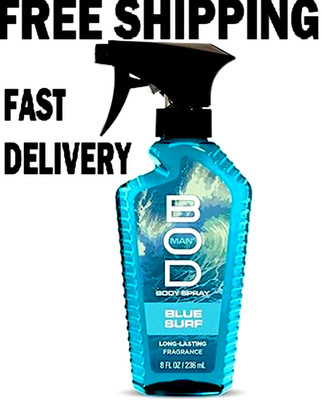 BOD Man Fragrance Body Spray, Blue Surf, 8 fl oz Free Shipping FRESH