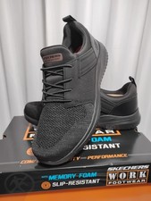 NEW SKETCHERS MEN'S 200291W 3.0 OTERON BLK SLIP RESISTANT work Shoes