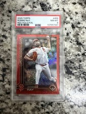 Topps 2025 Series 2 Robbie Ray #459 Red Holo Foil Serial Numbered PSA 8