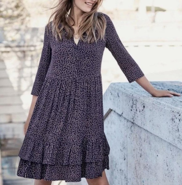 Women Boden Dress Navy Viscose L