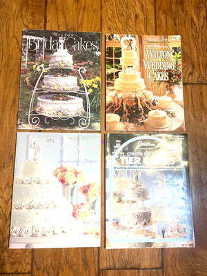 (4) Vintage Bridal / Wedding Craft Magazines Bundle   Wilton  Wedding Cakes 