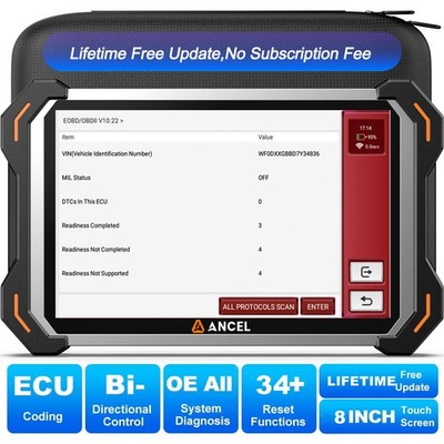 ANCEL DS600 Elite Full System Diagnostic Scanner Bidirectional ECU Coding Tool A
