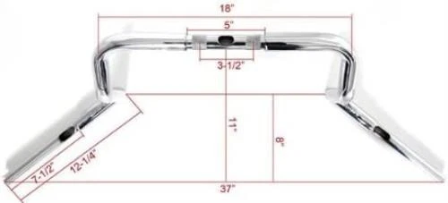 Manillar Demon's Cycle 13" Krator Cromo Harley Bat Wing Ape Colgador 121483 Foto 2 de 4