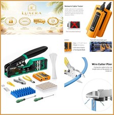 Ethernet Crimping Tool Kit RJ45 Pass Through Cat5 Cat6 Network Cable Tester