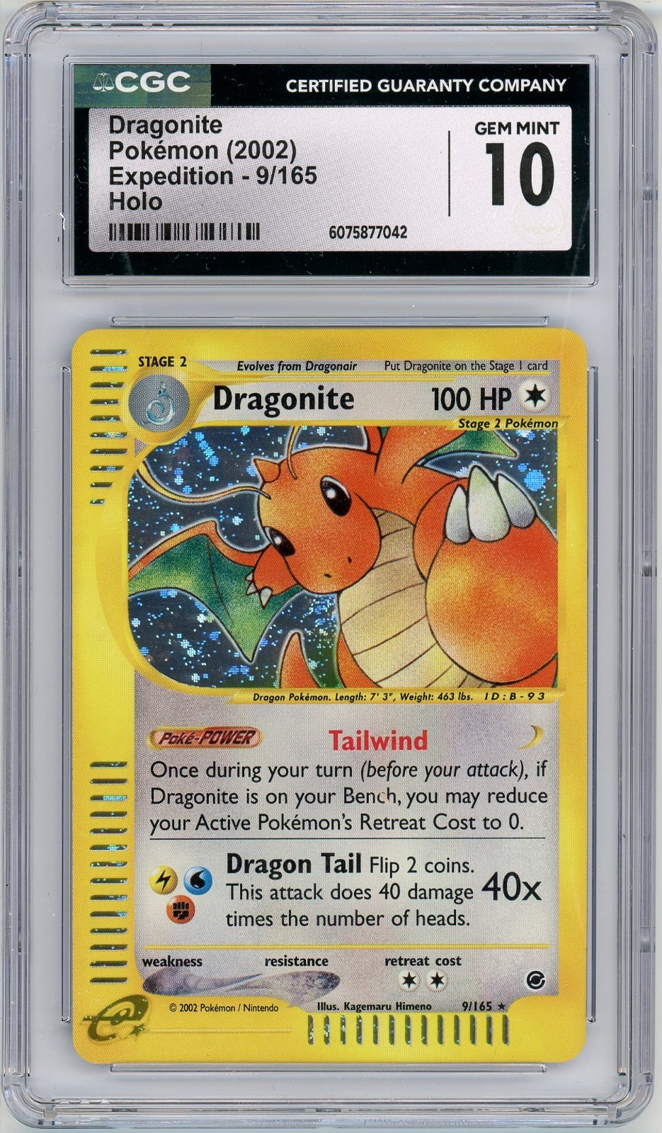 Pokemon Dragonite #9 Expedition Holo CGC 10 Gem Mint
