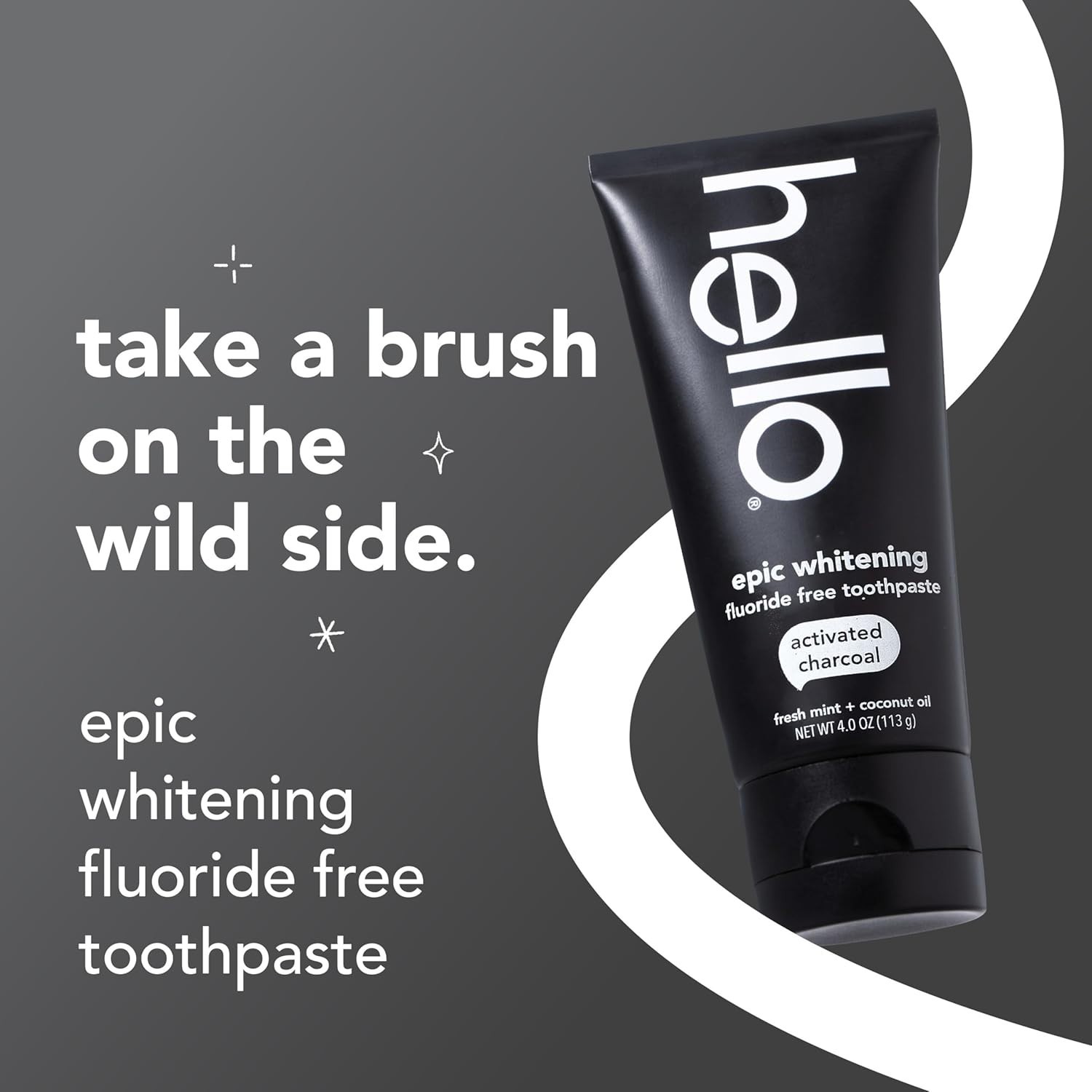 Epic Whitening Charcoal Paste - Black Toothpaste with Natural Ingredients, 4 Oz