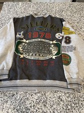 Vintage Pittsburgh Steelers Long Gone Varsity Jacket L Steel Curtain