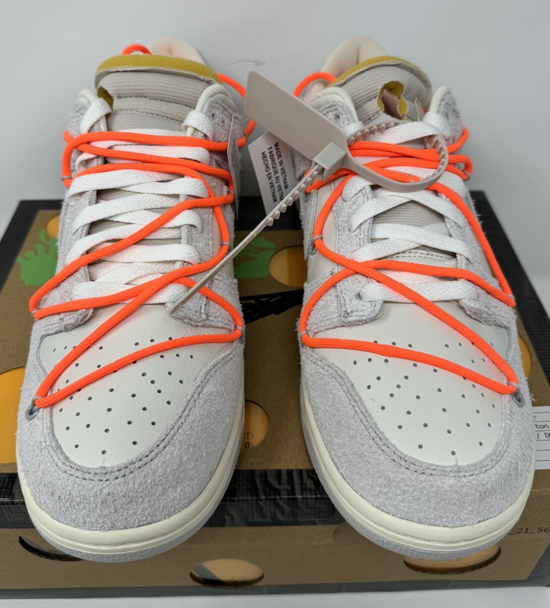 OFF WHITE X NIKE Nike Dunk Low x Off White 11 di 50 Vela Grigio Neutro DJ0950 108 Taglia 11