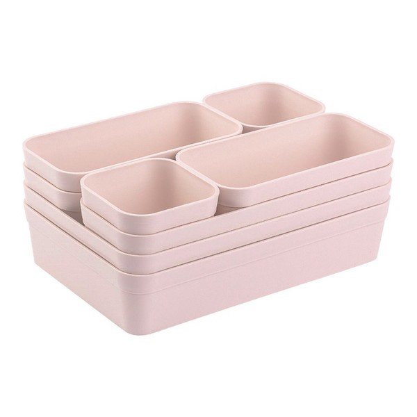 1X Schubladen Ordnungssystem Organizer Set Aufbewahrungsbox Rosa-image