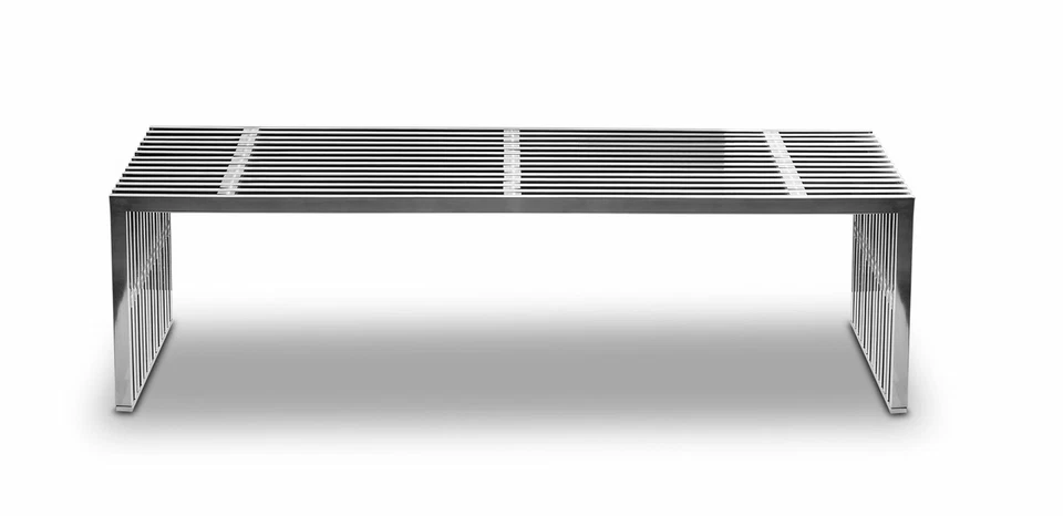 Edelstahlbank Panchina Acciaio Inox Con Vetro Acrilico Distanzstücken Qualità - Immagine 3 di 4