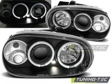 Coppia Fari Fanali Anteriori Tuning GOLF 4 09.97-09.03 ANGEL EYES Nero