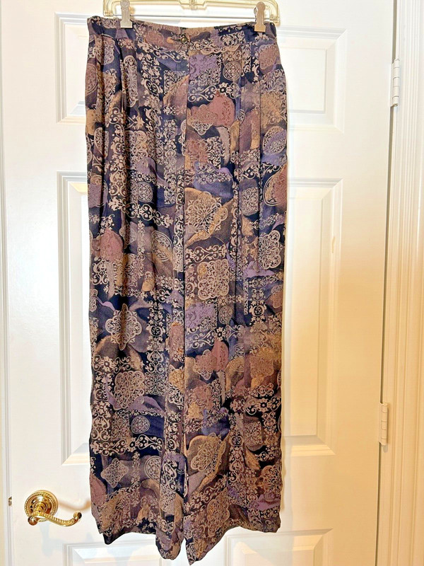 Beautiful Brown/Purple Lined Wide Legs Pants Sz8
