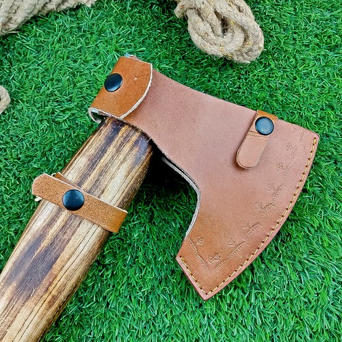 CUSTOM HAND FORGED Carbon Steel Viking VALHALLA Axe Tomahawk Throwing Axe IT-733 - Picture 10 of 10