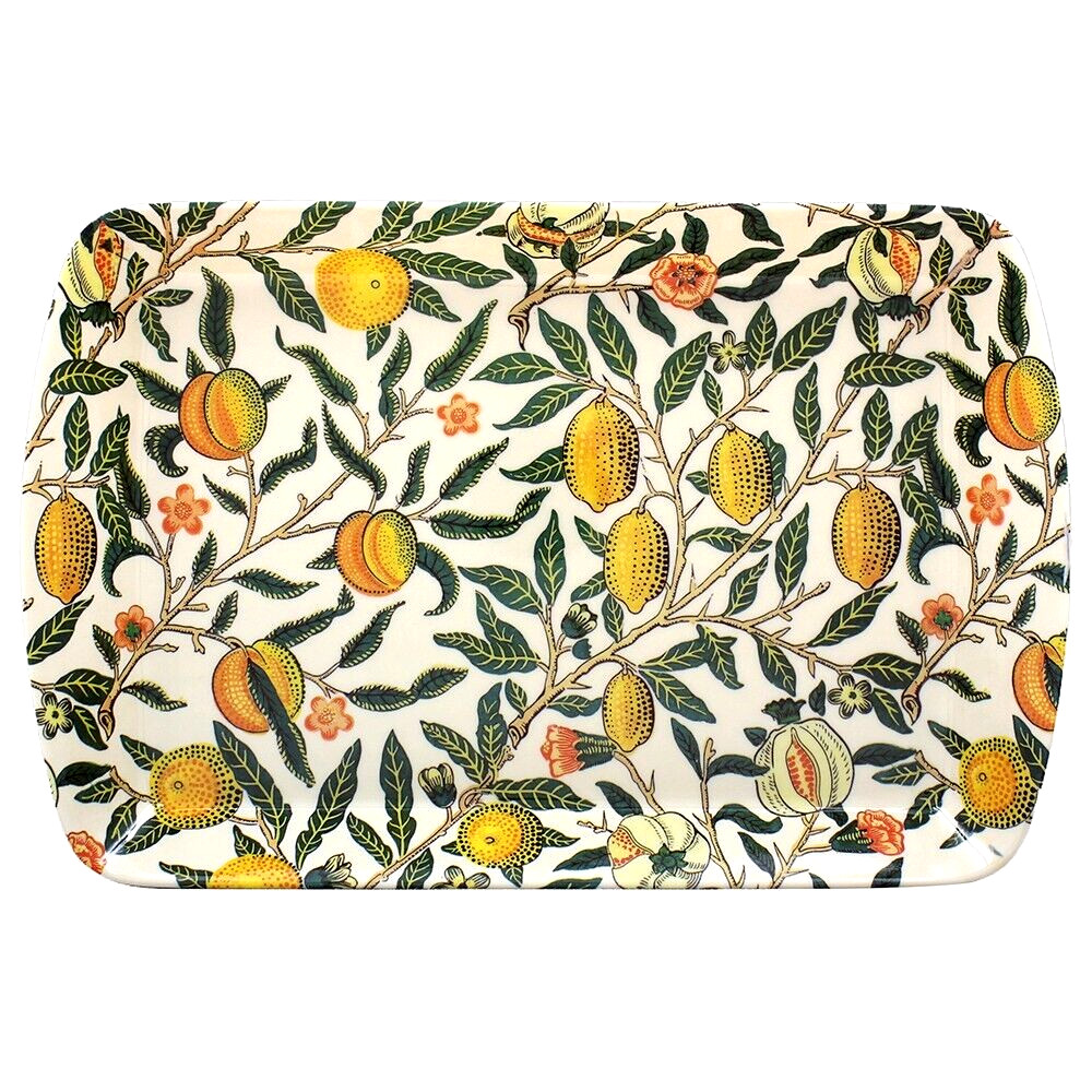 Melamine Small Snack Tray Tea Coffee Cake William Morris Fruits Design