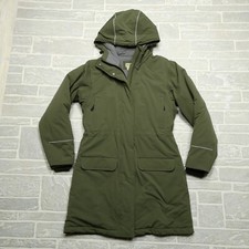 Duluth Trading Jacket Womens Xs Green Insulated Hooded Softshell Coat Zip Pocket
