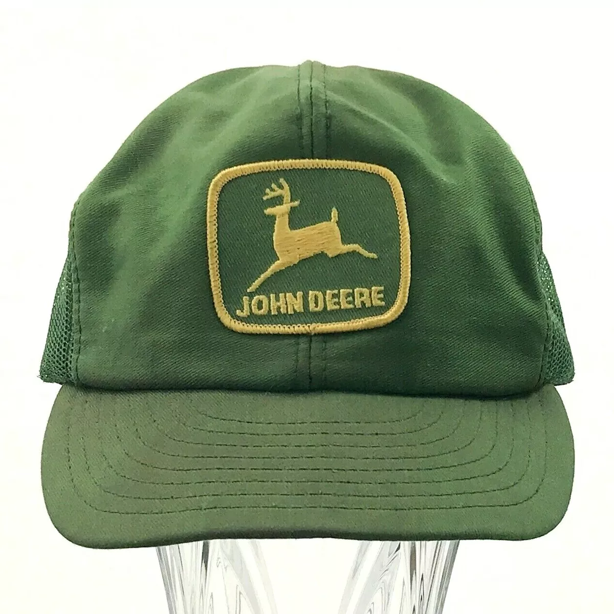 John Deere Trucker Hat Men's Vintage Green Mesh Snapback Cap Logo Farm Patch