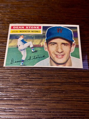 1956 Topps #87 WB Dean Stone, Washington Nationals, NM-Sharp Corners-Free Ship-