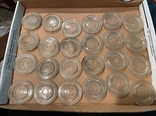 24 Antique ATLAS Clear Canning Jar Lid Lids only ~2 5/8" overall