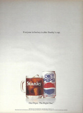 1990 Pepsi Diet Soda Stanley Cup NHL Hockey vintage Print Ad Advertisement