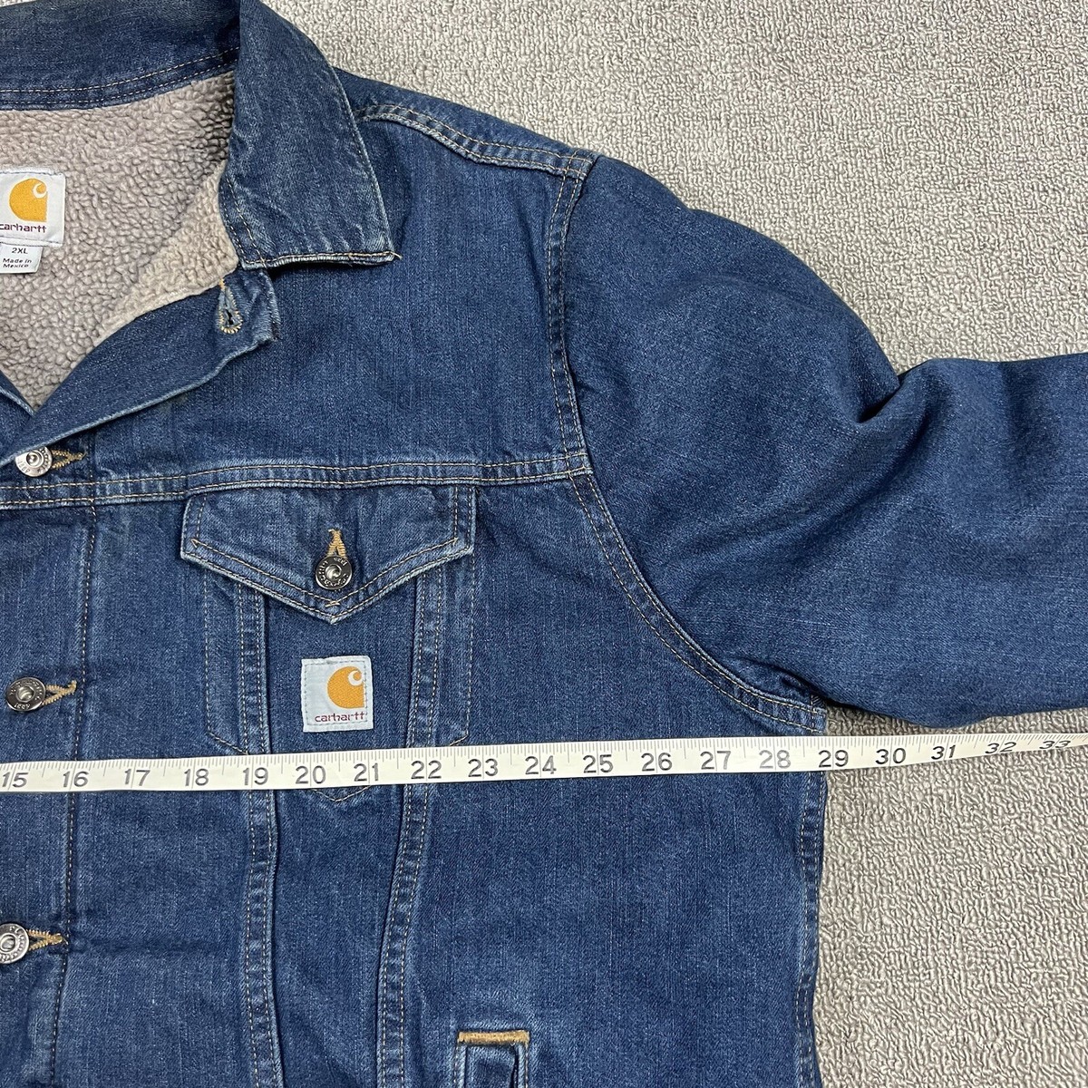 Carhartt / Gジャン/S/デニム/IDG/無地/J292 ABL Carhart Denim Jean Trucker Jacket J292 ABL Mens 2XL Sherpa Lined