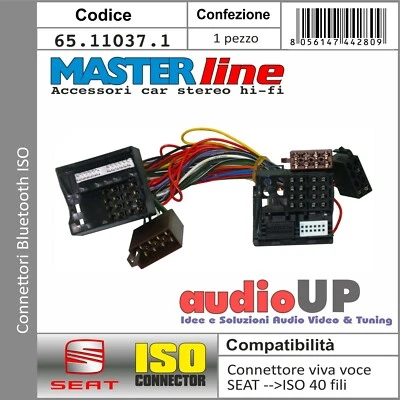 Connecteur Iso Interface Bluetooth 52 Fils Pour Seat à Partir De 2005 IN Avant - Photo 1/2