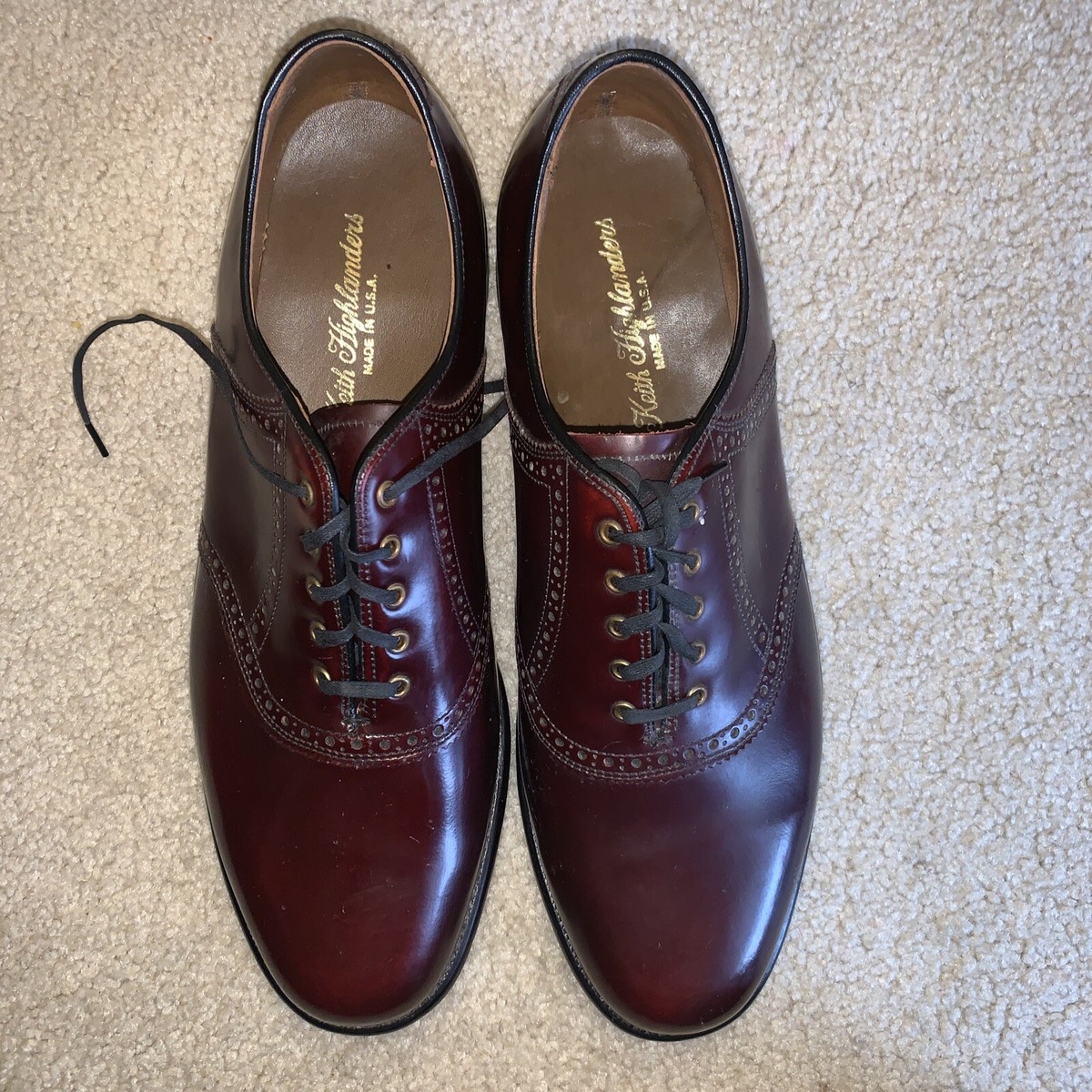 Keith Highlanders Leather Saddle Dress Shoes Burgundy Made  display picture 2
