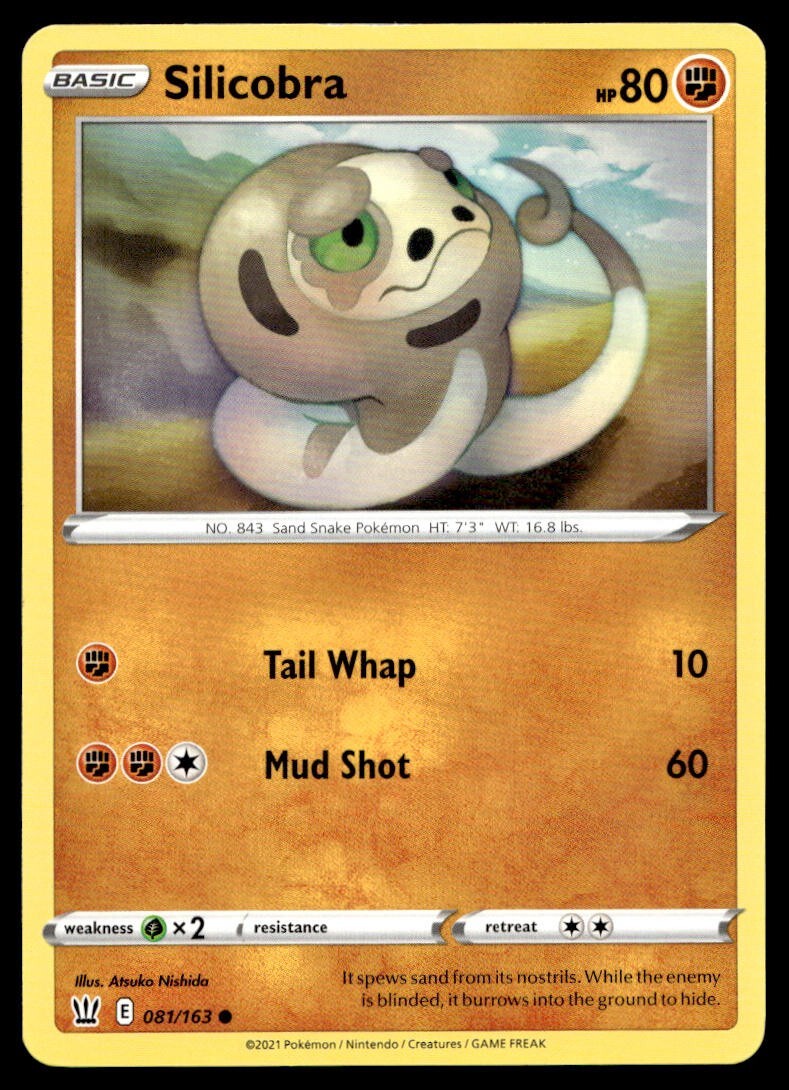 Silicobra 81/163 Pokemon Card Battle Styles Common 80 HP Near Mint T24