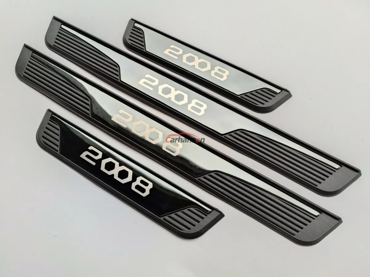 For Peugeot 2008 2023 Car Accessories Door Sill Panel Scuff Cover Trims Sticker