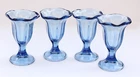 Vintage Anchor Hocking Cobalt Blue Sundae Glasses Footed Ice Cream Set of 4