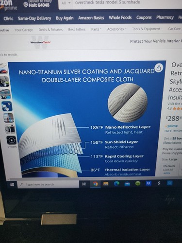 Overcheck Tesla Model 3 Sunshade-retractable Skylight Roof Mod Accessories... - Picture 5 of 9
