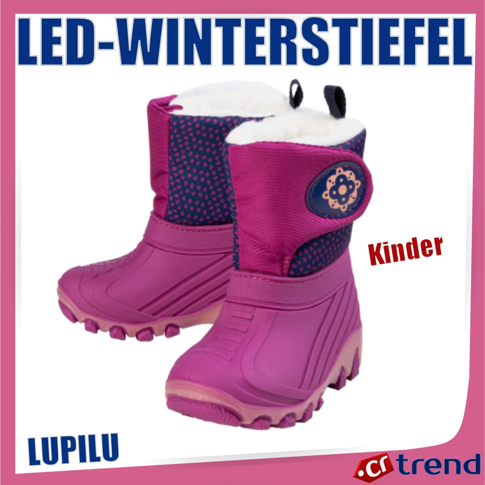 LUPILU® LUPILU Kleinkinder LED-Winterstiefel mit Blink-Effekt warm gefüttert Lila Gr/28