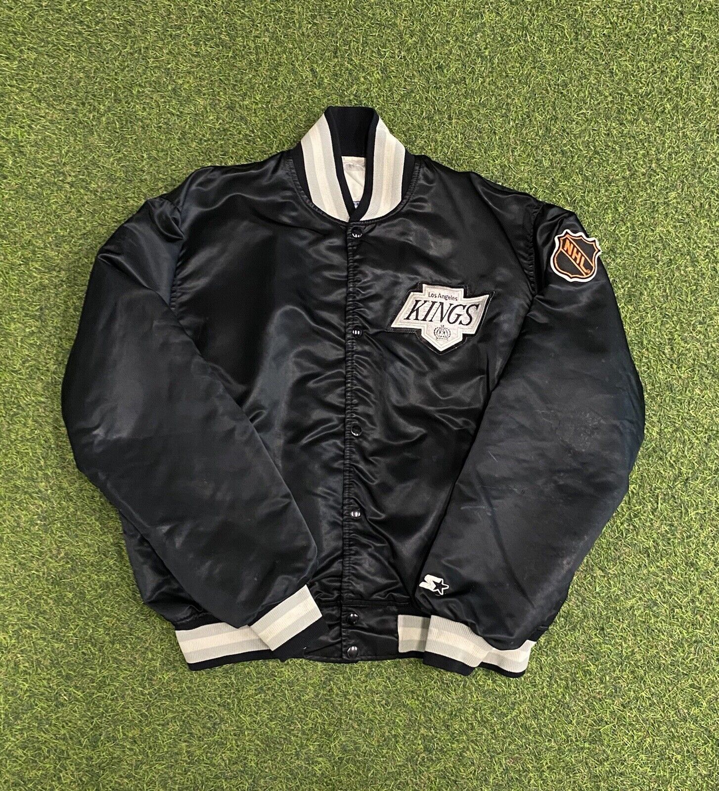 Vintage Los Angeles LA Kings Starter Satin Bomber Jacket NHL