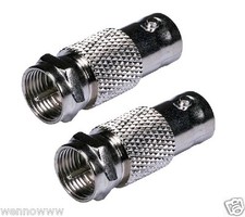 2 Pcs BNC Female to F type Male RF Coax Connector Adapter CCTV RG6 RG59