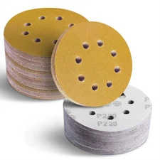 5 Inch Sanding Discs, Sandpaper Assortment 60/80/120/180/220/320/400 Grit for...