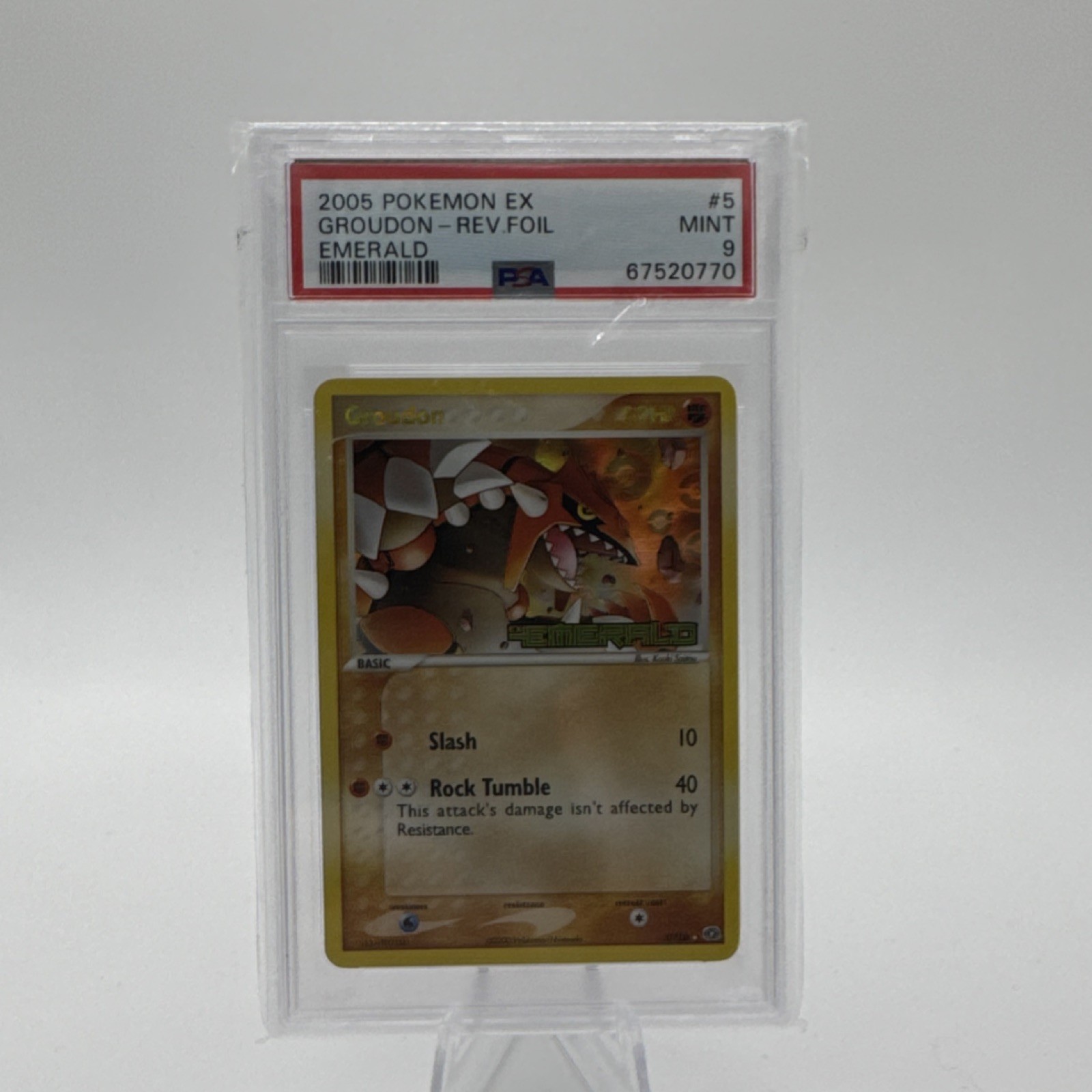 Pokémon 2005 EX Emerald Groudon #5/106 Reverse Holo Rare PSA 9 English