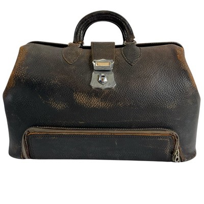 Kruse Doctor Bag Vintage 40s-50s Genuine Cowhide w Drawers Brown Latch Works
