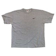 Vintage Nike T Shirt Mens XL Grey Heather Embroidered Swoosh Made in USA 90s Tee
