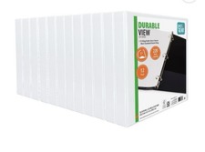 Pen Gear 63699 1" 3-Ring Durable View Binder with Slanted D-Rings, White, 12...