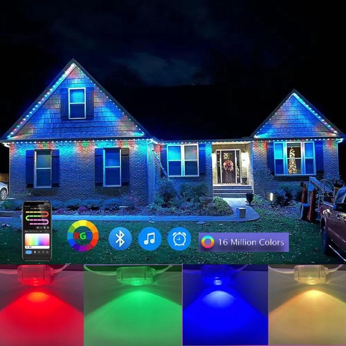 LIANWO100FT RGB Eaves Lights with App & Remote Control, IP67 Waterproof Outdo... - Picture 3 of 6