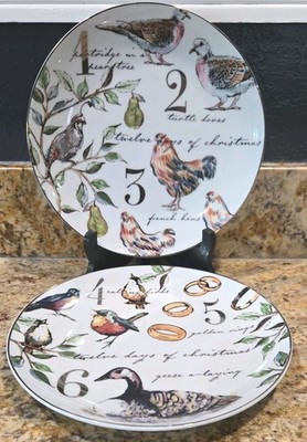Better Homes and Garden 12 Days of Christmas Salad/Dessert plates 8'' set of 2