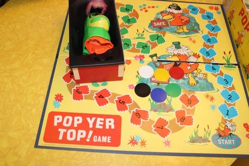 VTG Pop Yer Top! Board Game 1968 Milton Bradley Silly Koo Koo Bird USA -COMPLETE