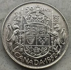 1952 CANADA 50 cent .8 silver coin