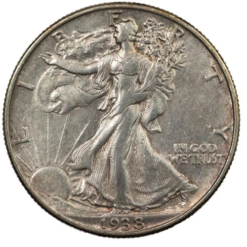 1938-P Walking Liberty Half Dollar 50c AU+ Better Early Date