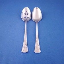 Pfaltzgraff WYNDHAM ~ Solid & Pierced Serving Spoon ~ Stainless Flatware Hostess