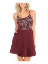 SPEECHLESS Womens Short Dress Burgundy Spaghetti Strap Juniors 13