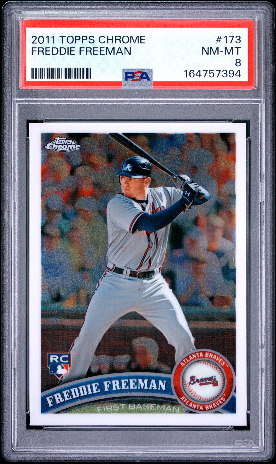 2011 TOPPS CHROME #173 FREDDIE FREEMAN ROOKIE RC PSA 8